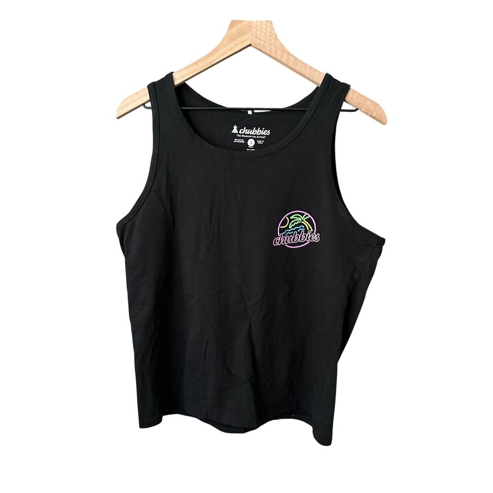 Chubbies Men's Neon Dream Tank Top Small Black